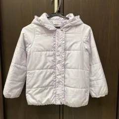 mezzo piano 薄紫 フリル付き中綿コート 130サイズ