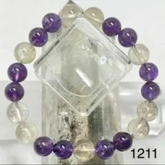 ルチルクオーツ　アメジスト　パワーストーンブレスレット　内径約15cm