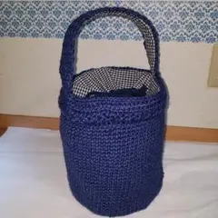 麻紐バケツ型バッグ　ワンハンドル