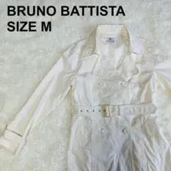 ブルーノバチスタ　トレンチコート　ベルト付き　ホワイト　大人きれい(125)