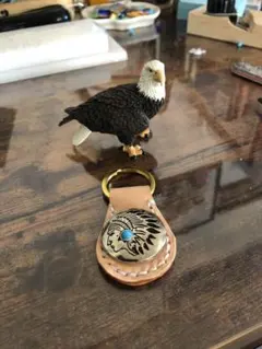 レザークラフト  キーリング　インデアンコンチョ付き