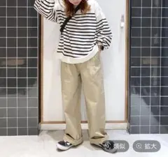 タックワイドパンツ チノパン