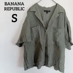 BANANA REPUBLIC 【S】半袖シャツ オリーブグリーン