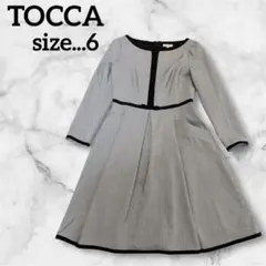 美品♪TOCCA LUMINOUS フレアワンピース　大きいサイズ 長袖 リボン 美品♪TOCCA LUMINOUS フレアワンピース 大きいサイズ 長袖 リボン