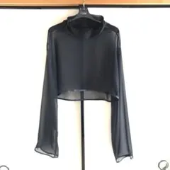 値下げGUIDO VERAシースルー黒クロップドシャツ - メルカリ