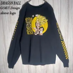 【超希少デザイン】ドラゴンボール 超サイヤ人 孫悟空 スリーブロゴ ロンT