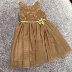 一度のみの着用　H&M ブラウン フォーマルドレス 星の装飾付き　110サイズ