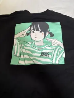 オーバープリントTシャツ ブラック ロンT