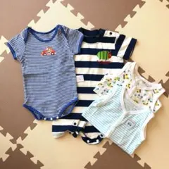 ミキハウス他、ボディスーツ・ロンパース4点セット 70cm