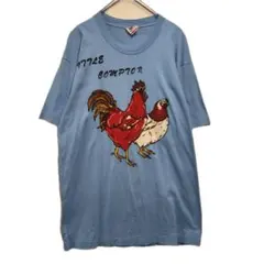 90s USA製 フルーツオブザルーム ニワトリプリントTシャツ メンズL