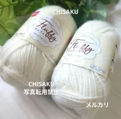 花*様 ダイソー毛糸　フラッフィ　オフホワイト　2玉セット