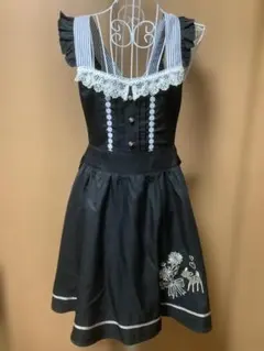 アクシーズファムPOETIQUE バンビ刺繍スカート レーストリム付き