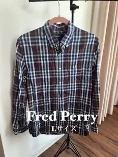 Fred Perry チェック柄 長袖シャツ Lサイズ 美品のサムネイル