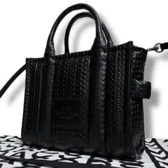 ロゴベルト付 マークジェイコブス THE TOTE BAG レザー ブラック