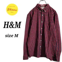 H&M エイチアンドエム チェック フランネルシャツ ボタンシャツ メンズM