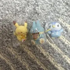 ポケピース ダイナーマスコットキーホルダー ポッチャマ ピカチュウ ゴンベ3種