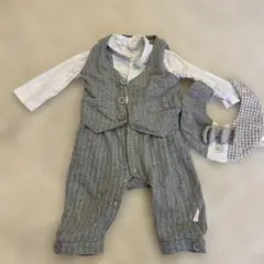 ベビー用　セレモニースーツ　ロンパース　80cm　グレー