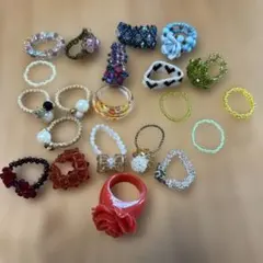 ハンドメイド 多色リングセット