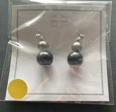 ハンドメイド　コットンパールピアス