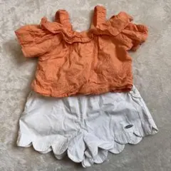 プティマイン 80 セット売り　トップス ショートパンツ 花柄 レース