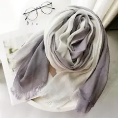 大判ストール グラデーション 薄手 オールシーズン 紫外線対策 ショール グレー