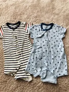 ベビー　半袖　ロンパース  2枚組　セット　60〜70cm 男の子
