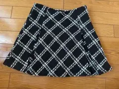 GRL ダイヤチェック柄ツイードフレアミニスカート