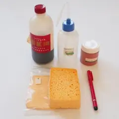 リトグラフ　セット　sk液　弁柄　水差し　スポンジ　セルロース　オペークペン