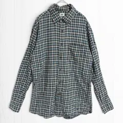 t3548【ユニクロ】オールド フランネルチェックシャツ 長袖 ボタンダウン L