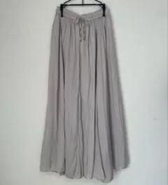 ロングスカート グレー 裏地付き GLOBAL WORK フリーサイズ