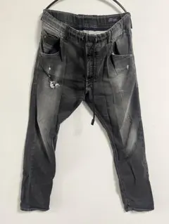 DIESEL ダメージ加工 ジョグジーンズ グレー