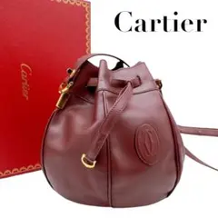 Cartier バーガンディ レザー リュック - メルカリ