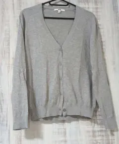 〈ユニクロ〉UNIQLO　レディース　カーディガン　グレー　Мサイズ　綿100%