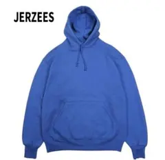 80s USA製 JERZEES 無地 パーカー プルオーバー ブルー Mのサムネイル
