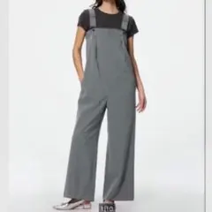 美品 GU タックサロペットパンツ Qグレー/Sのサムネイル