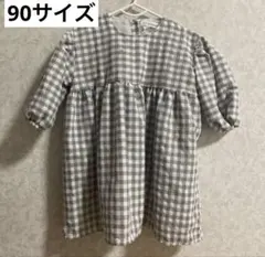 mamaraku 90 花柄　チェック　ワンピースのサムネイル