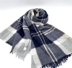 ジョンストンズ カシミヤ100% 大判ストール シルバーバンノックベーン