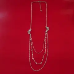 エレガント 3連チェーンネックレス