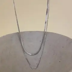 ラスト ネックレス 爆売☆2連 スネークチェーン シルバー サージカルステンレス