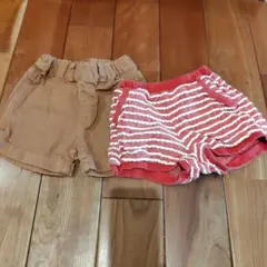 branshes 半ズボン 110サイズ ブラウン・ストライプ　2点セット