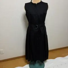 美品 フォクシーニューヨーク 洗える 襟付き タック フレア ワンピース
