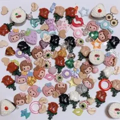 デコパーツ ランダム約80個セット まとめ売り ハンドメイド 素材 お得 未使用