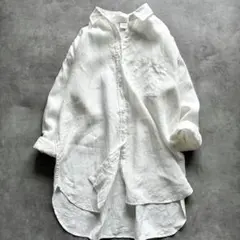 美品 アーバンリサーチドアーズ リネンワイドシャツ ホワイト 白 ゆったり