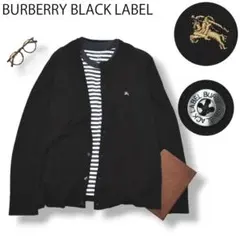 バーバリー ブラックレーベル 長袖 カーディガン ニット セーター 3 ブラック