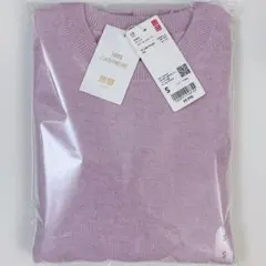 ユニクロ カシミヤクルーネックセーター ライトパープル レディースS