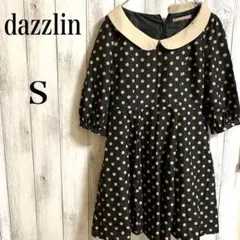 dazzlin ダズリン[S]　襟付きドットワンピース　バックジップ付き