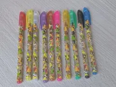 チップとデール キラキラボールペン 色付きラメペン 9本セット