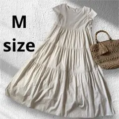 NATURAL BEAUTY BASIC ティアードワンピース コットン　【M】