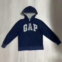 あ*様 GAP キッズ フリースパーカー S ネイビー　反射プリント　150cm