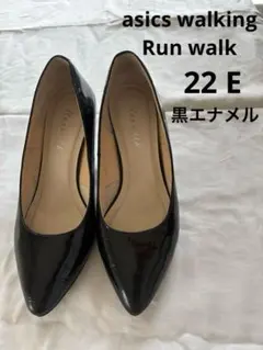 アシックスウォーキング ランウォーク 黒 エナメル パンプ RUN WALKのサムネイル